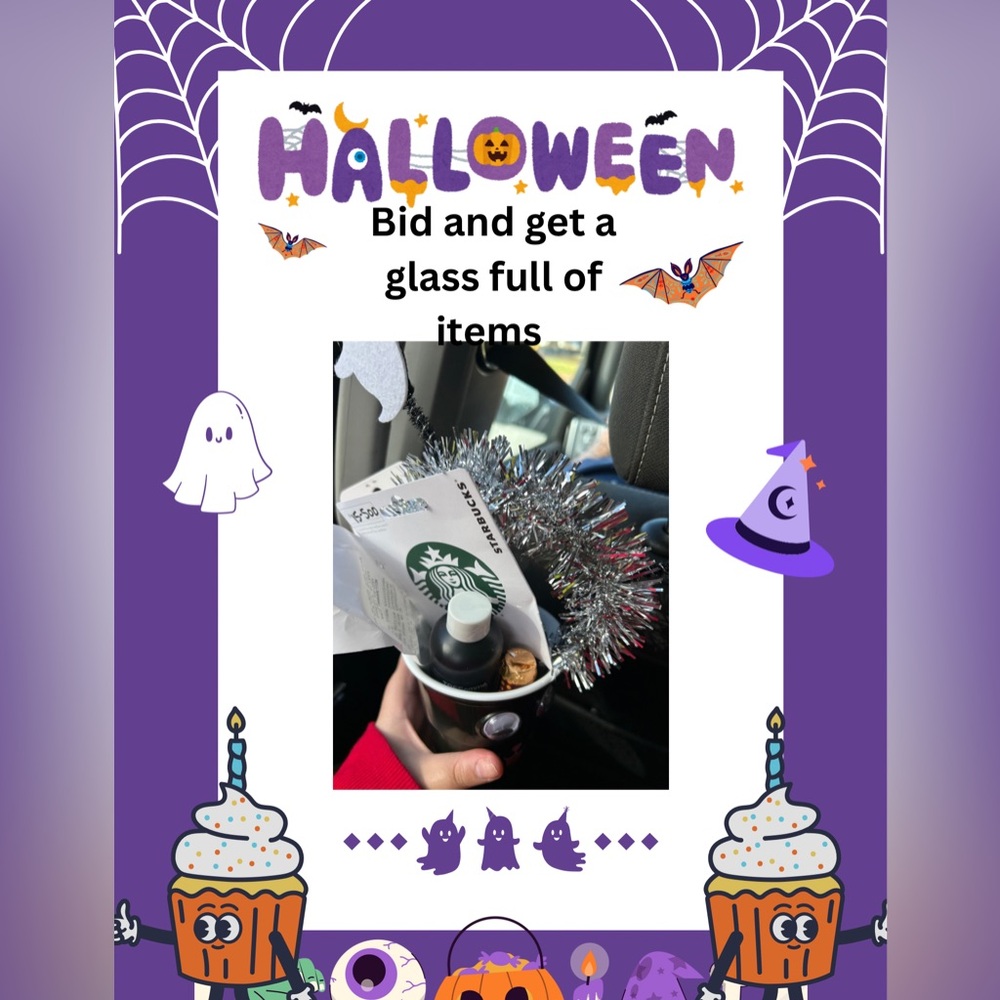 Bid and get a Mini Halloween Boo Glasses filled with Items of your desire! 🎃
